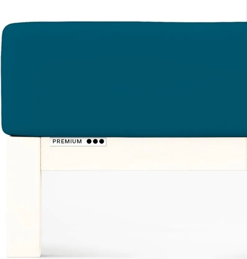 Schlafgut Premium lepedő 120x190-130x220 cm Petrol Deep 530