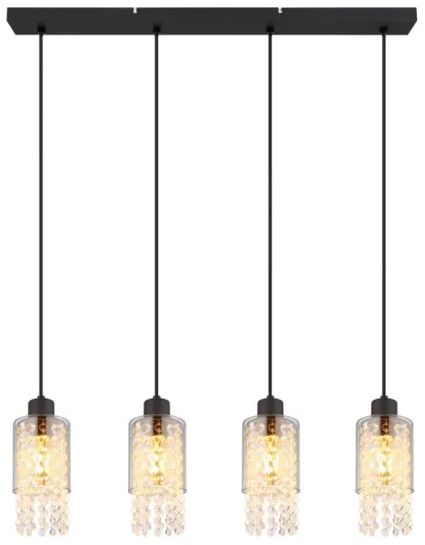 Globo 15799-4H - Csillár zsinóron BACKEY 4xE27/40W/230V fekete