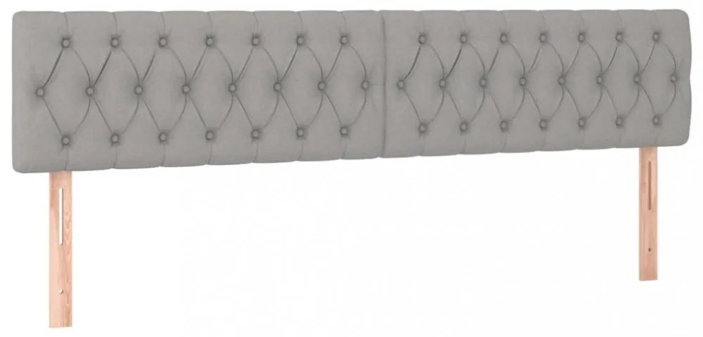 világosszürke szövet LED-es fejtámla 200x7x78/88 cm
