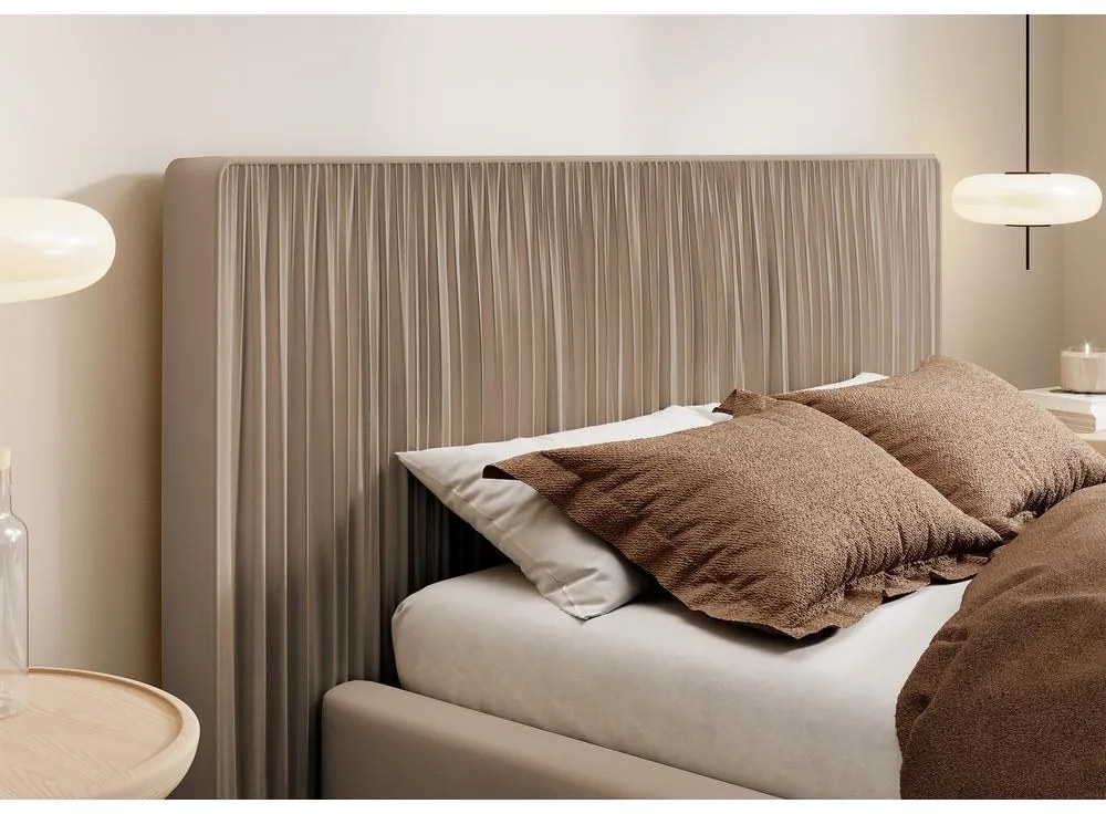 Franciaágy 160 cm Thala 160 (ágyráccsal) (tárolóhellyel) (taupe zöld + fekete). Akció -15%. 1099729