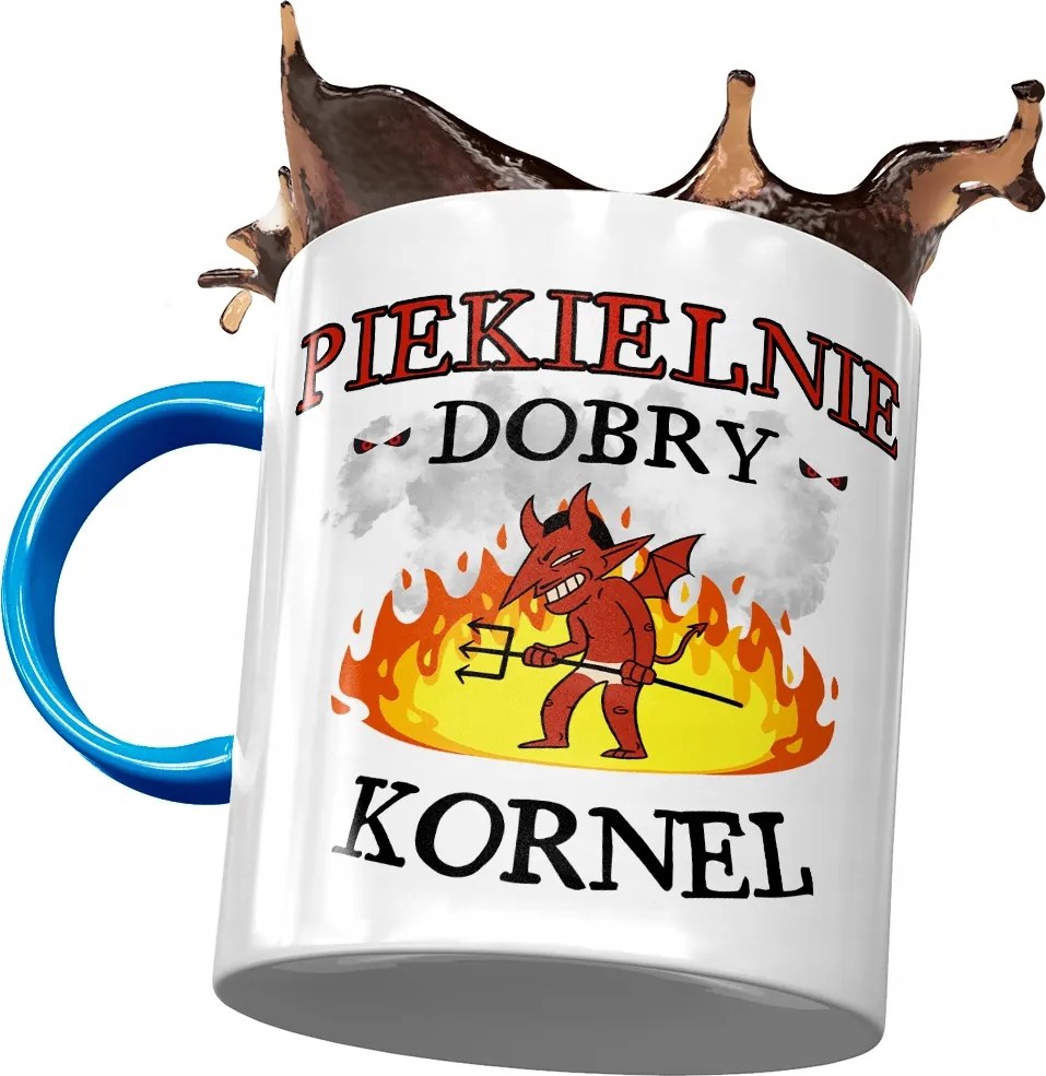 Kék bögre Kornél Kollégáknak Ajándék Nyomtatott Fotóval