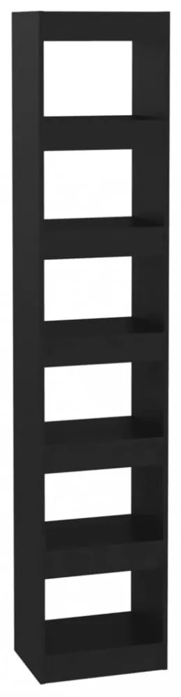 fekete térelválasztó könyvszekrény 40 x 30 x 198 cm