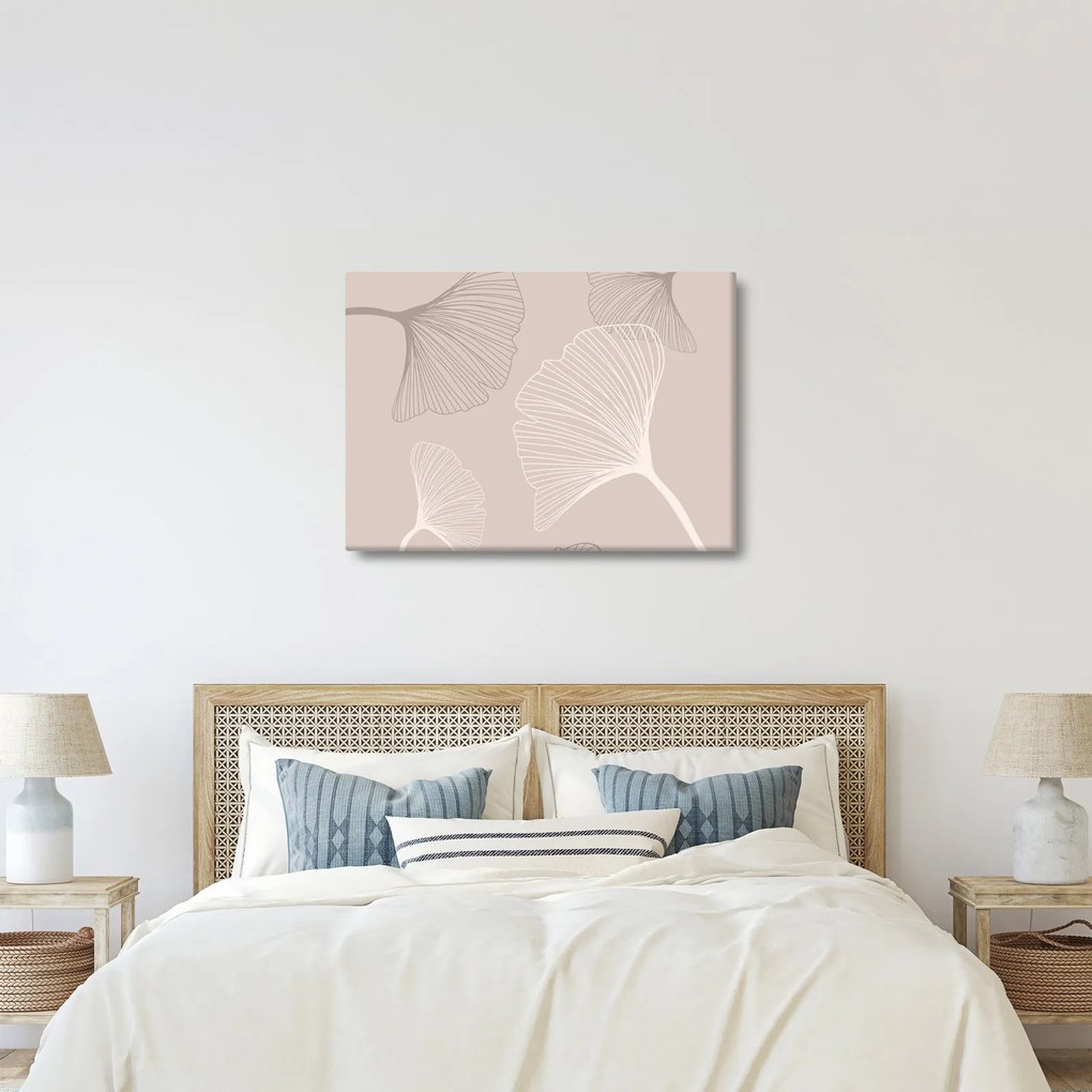 Kép - Bézs színű levelek N⁰6 (70x50 cm)