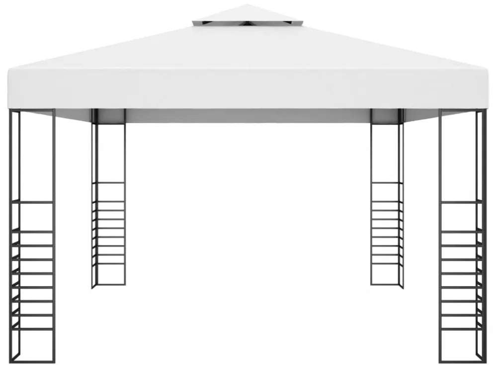 fehér pavilon LED fényfüzérrel 4 x 3 x 2,7 m