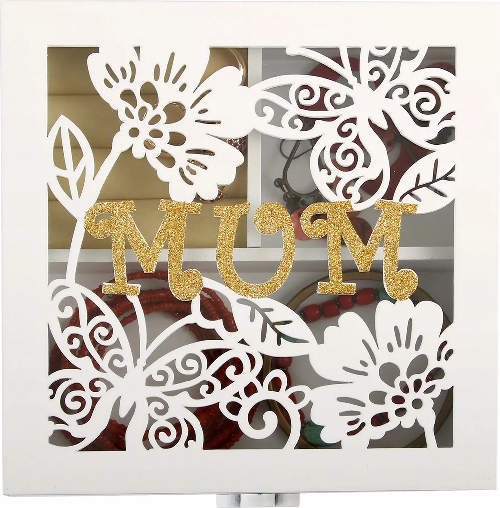 Fehér ékszerdoboz Ékszerdoboz Anyák napi ajándék Köszönetnyilvánítás