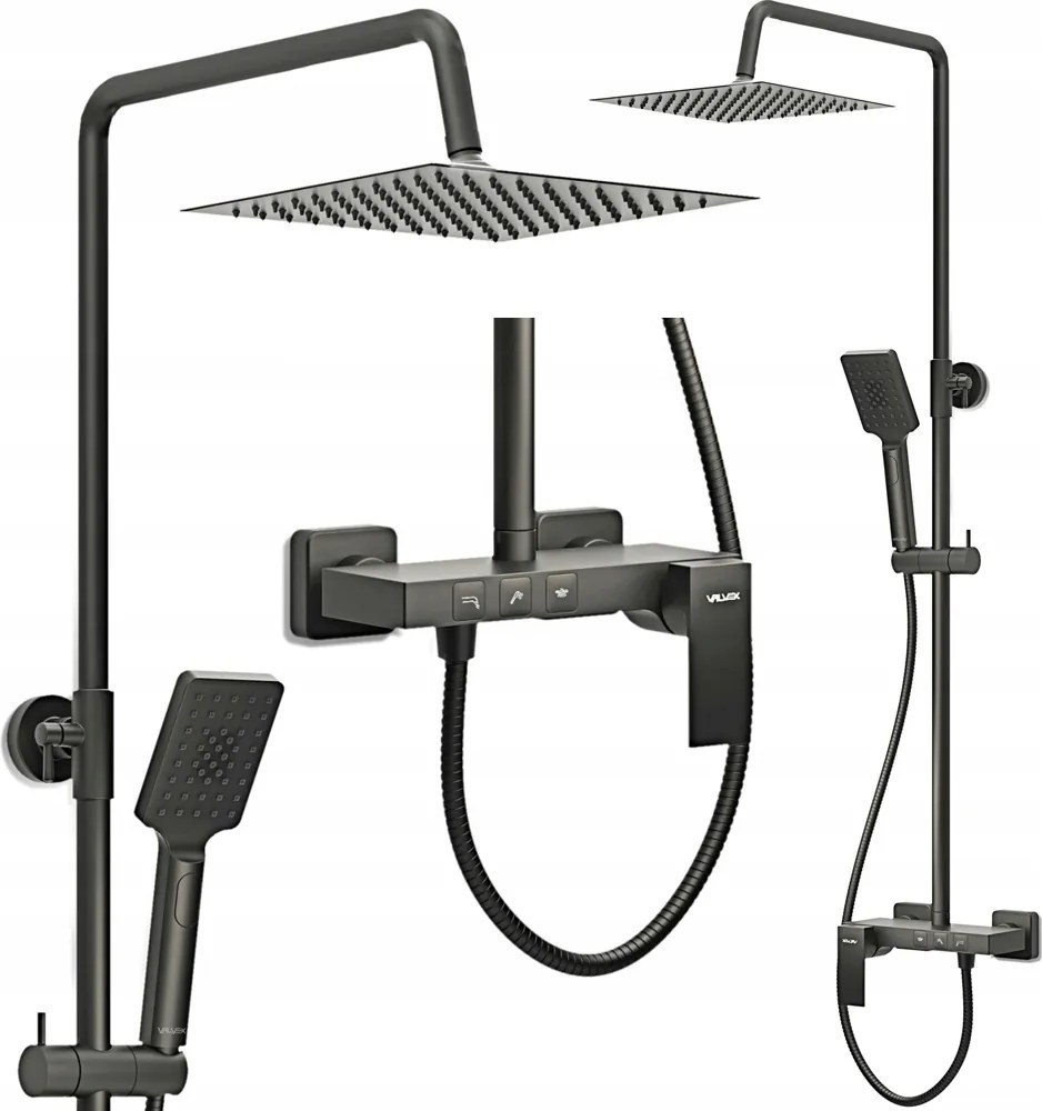 Oszlop Zuhanyszett Falra Szerelhető Ars Black Valvex Fekete