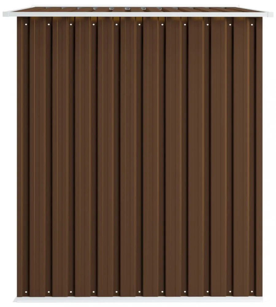 barna acél kerti fészer 257 x 205 x 178 cm
