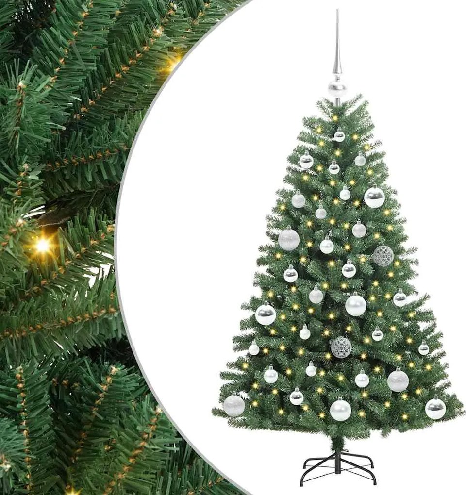 vidaXL Műanyag Hajtogatós Karácsonyfa Zöld 120 cm PVC és fém