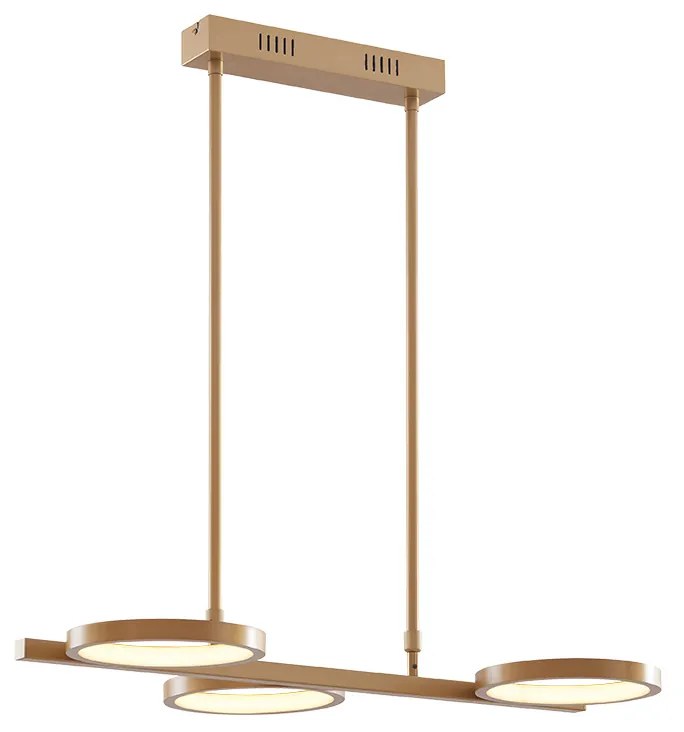 Modern függőlámpa arany LED-del 3 fokozatú fényerő-szabályozóval 3-lámpás - Vivé