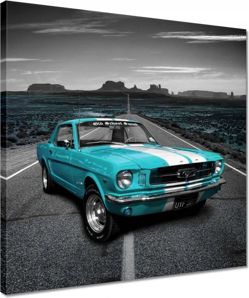 Vászonkép 40x40 Mustang az autópályán