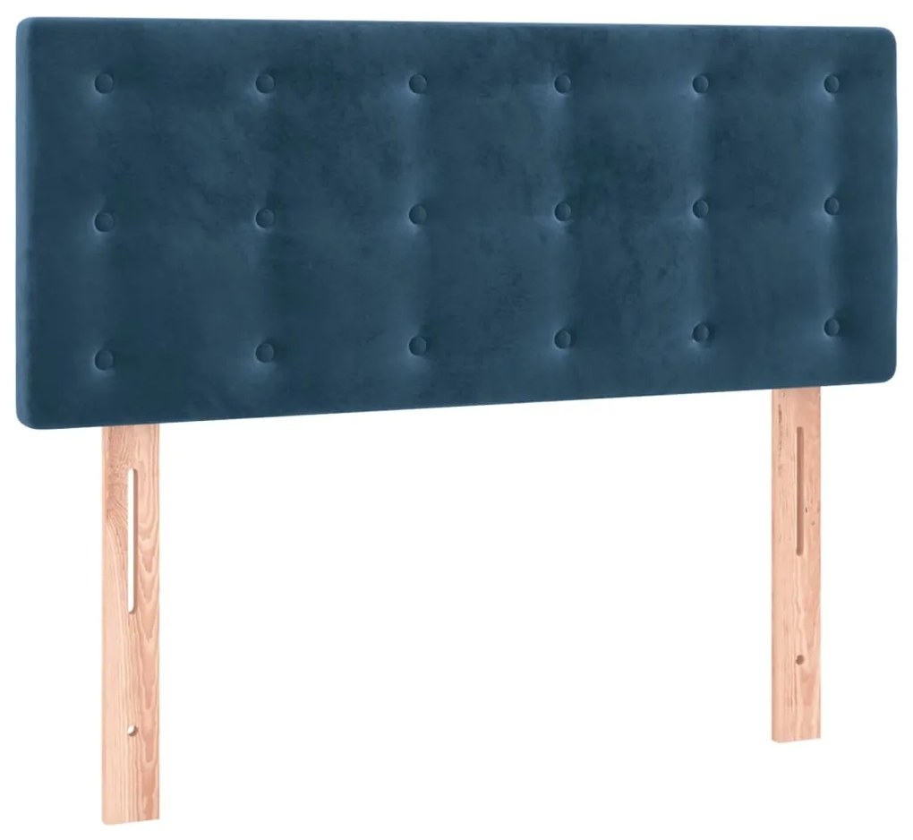 sötétkék bársony LED-es fejtámla 100x5x78/88 cm