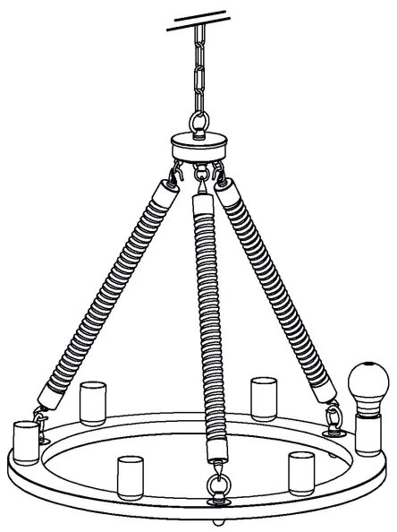 Eglo 49694 - Csillár láncon FINDLAY 6xE27/60W