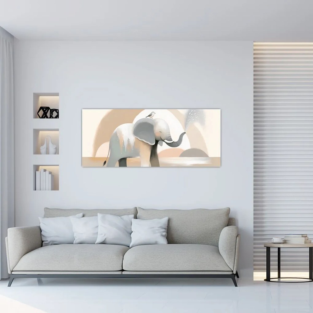 Kép - Elefánt pasztell színekben (120x50 cm)