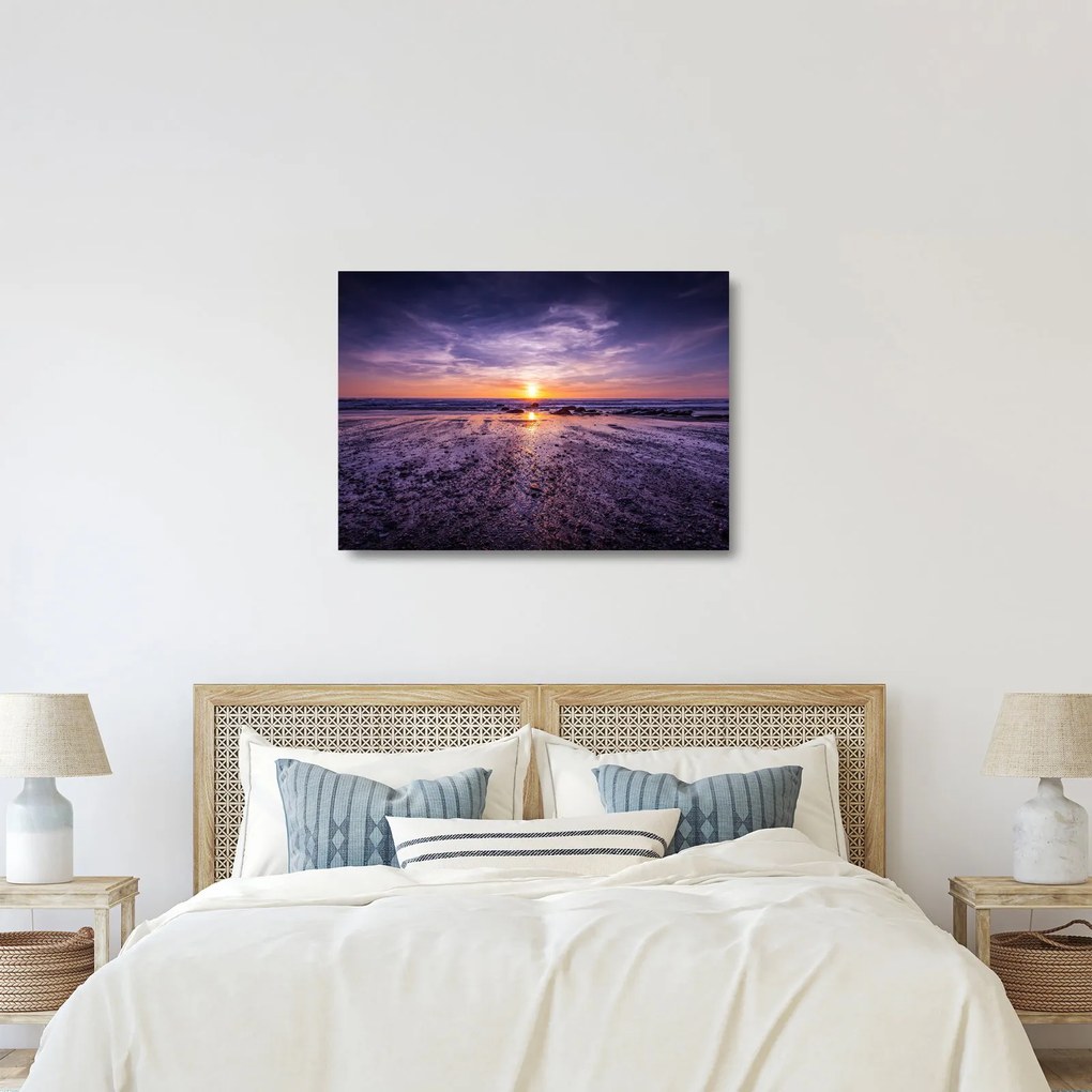 Tengerparti kép - naplemente (üvegen) (70x50 cm)
