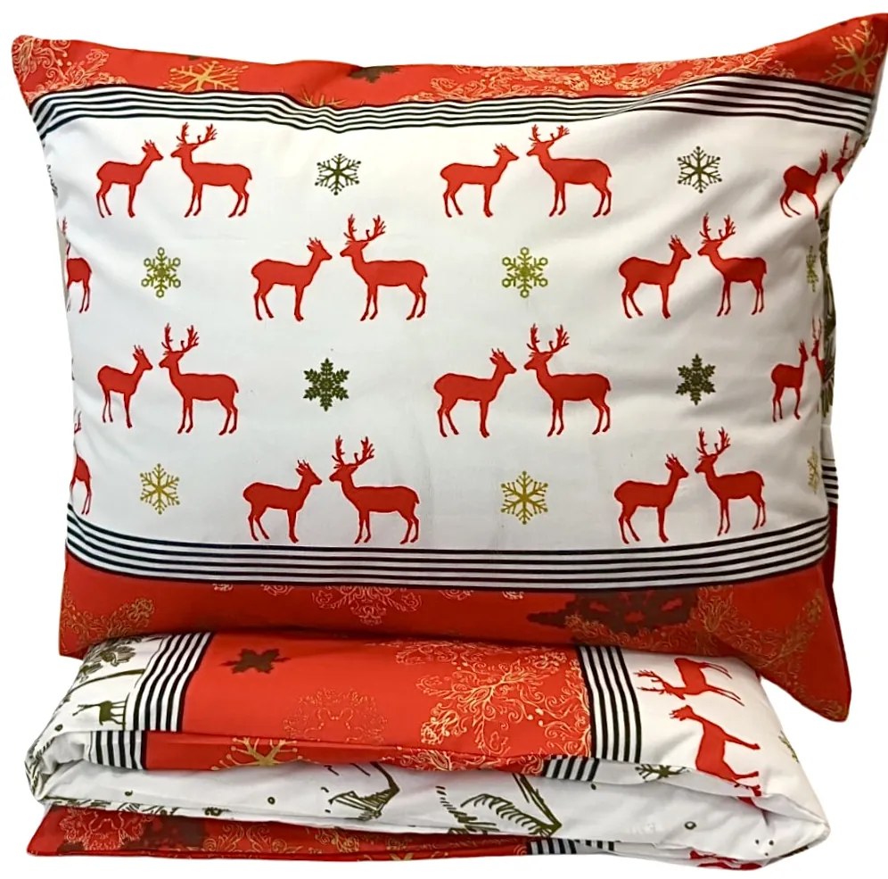 Karácsonyi ágyneműhuzat Karácsonykor pamut ágyneműhuzat TiaHome - 2x Párna 90x70cm, 1x Paplan 200x220cm