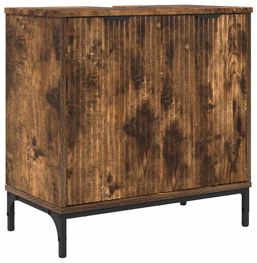 Fürdőszobai mosdószekrény Füstölt tölgy 60.5 x 33.5 x 61 cm