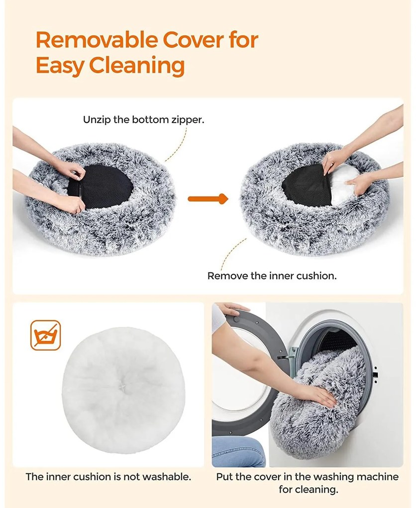 Kutyaágy, kerek macskaágy,s-es méretű, szürke | feandrea