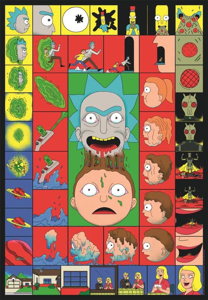Rick and Morty Portal Panels 1000 db-os Compact puzzle Clementoni