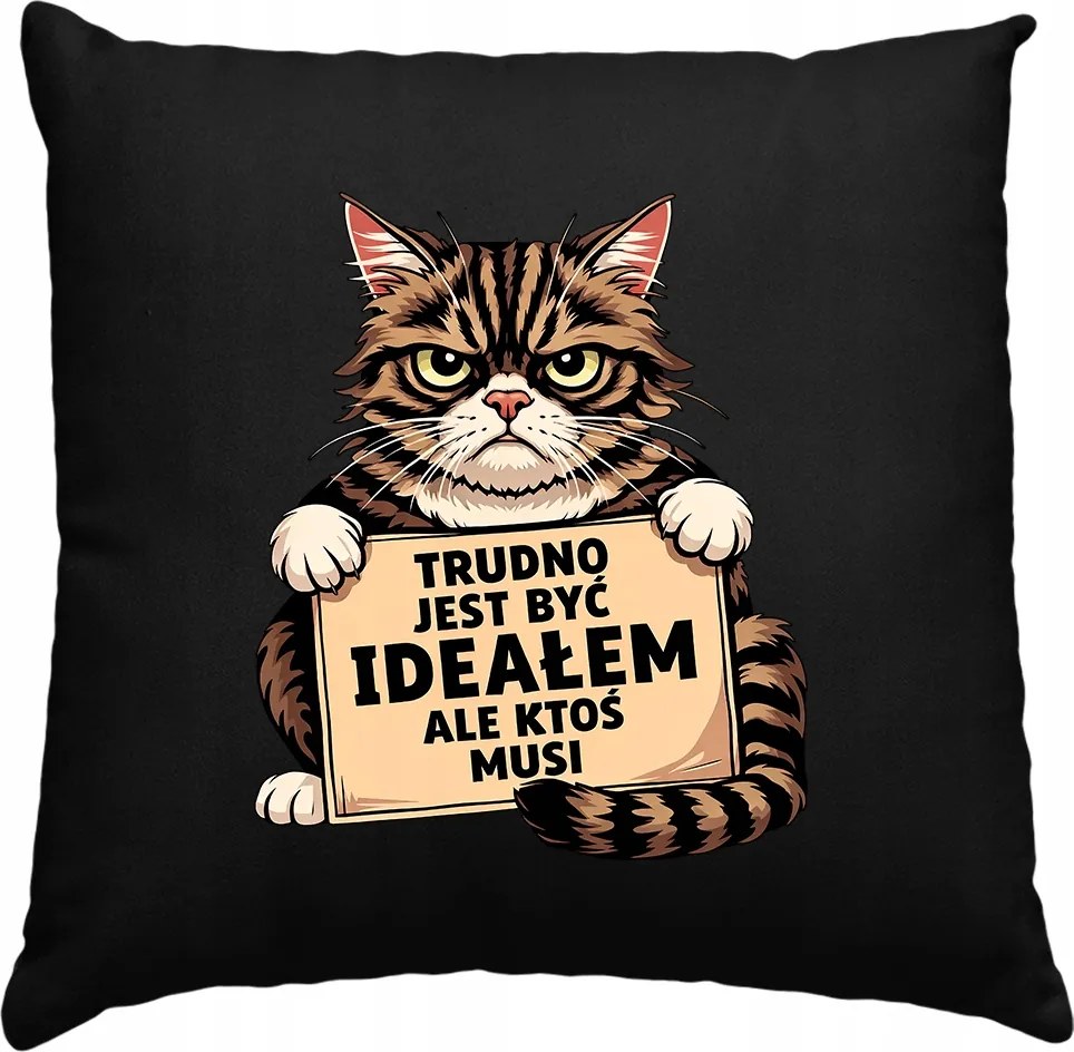 Feliratos párna Nehéz tökéletesnek lenni, de valakinek ajándékba kell adnia a macskát