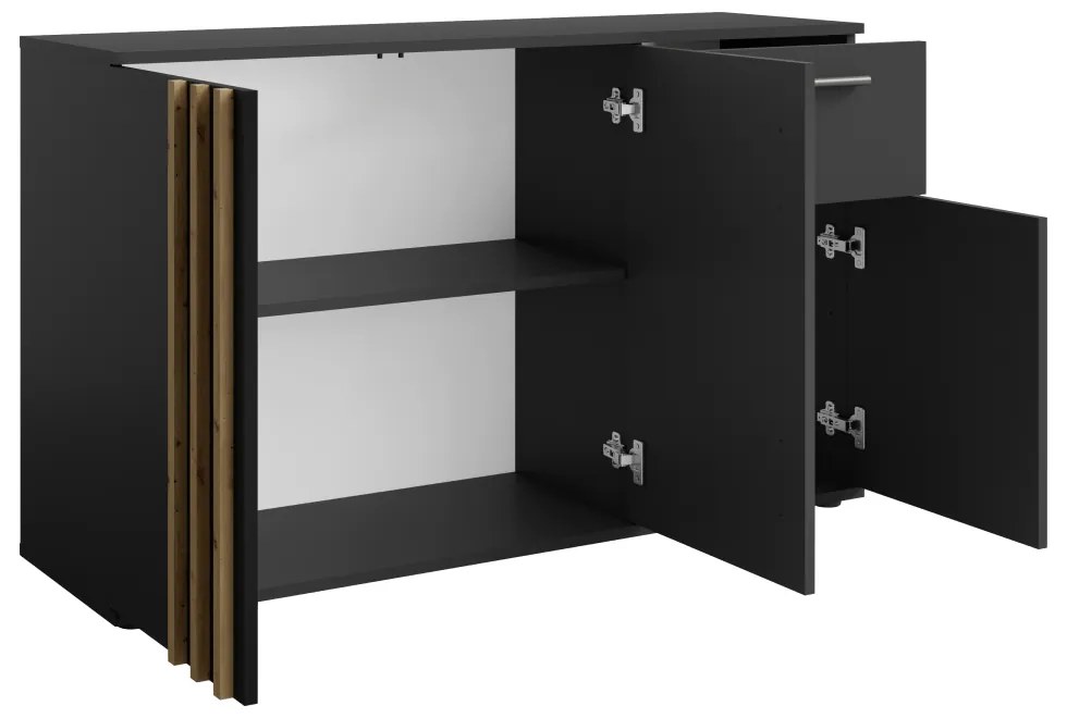 TOLIS 3D1S komód, fekete