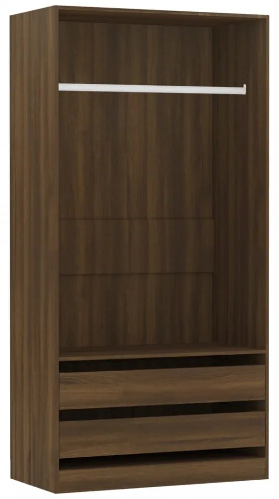 vidaXL barna tölgy színű szerelt fa ruhásszekrény 100 x 50 x 200 cm