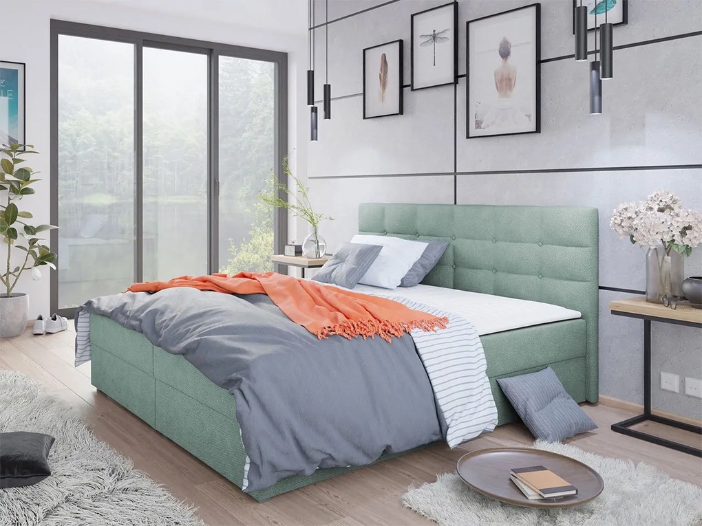 Franciaágy Boxspring Sebastian -1 (140x200) (Rico 18). 1059682