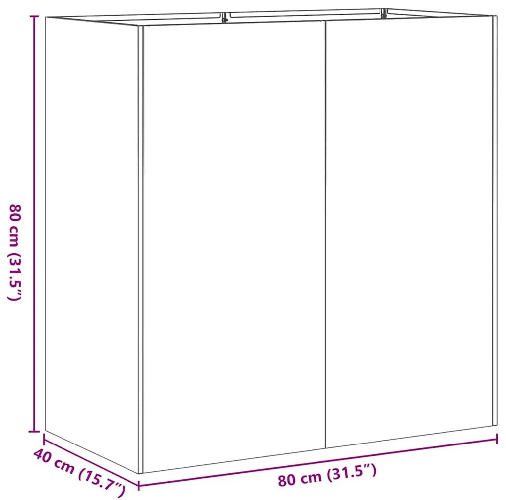 vidaXL növénytartó antracitszürke 80x40x80 cm hidegen hengerelt acél