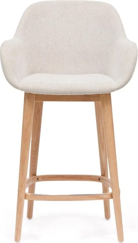 Bézs kárpitozott karfás bárszék (ülésmagasság 66 cm) Konna – Kave Home