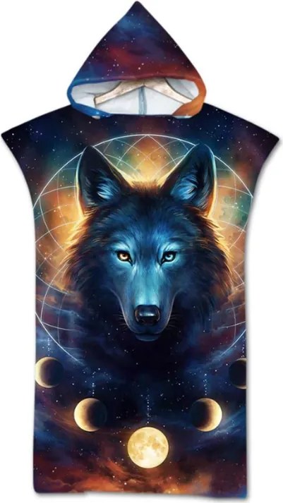 Strand poncsó MOON WOLF színes 80x145 cm