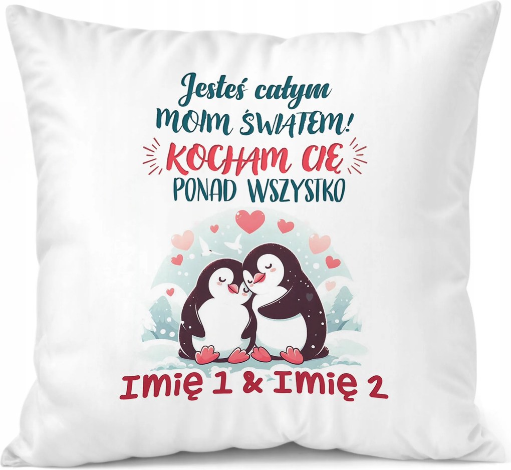 Párna 38x38cm Személyre szabott Valentin nap Névvel Ajándék