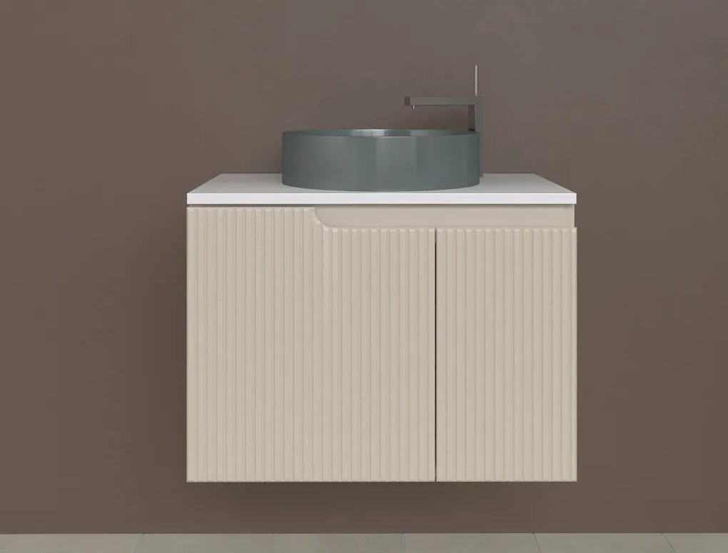 Piramida EURIDIKA fali fürdőszobabútor - mosdópult mosdó nélkül -2 ajtós - PINO BÉZS - 75 x 48 x 53 cm