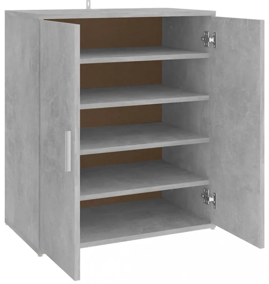 betonszürke szerelt fa cipősszekrény 60 x 35 x 70 cm