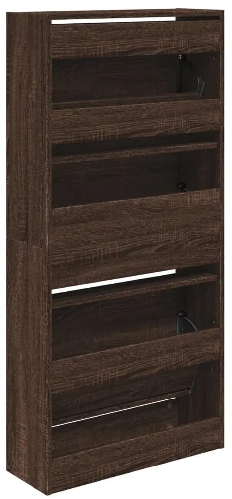 barna tölgyszínű szerelt fa cipőszekrény 60x 21 x 125,5 cm