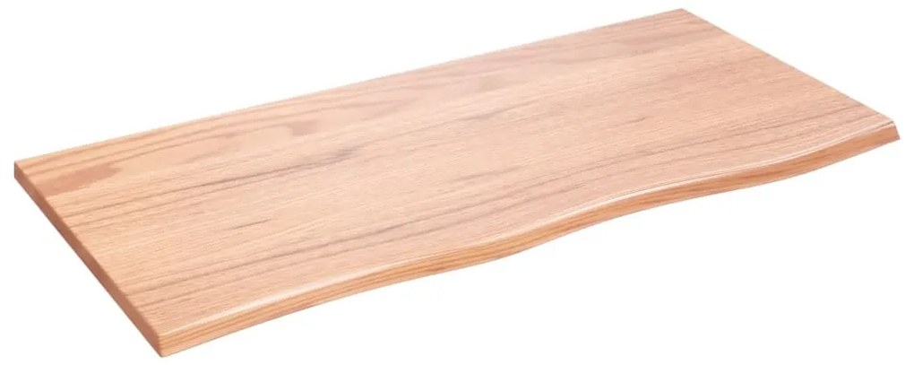 világosbarna kezelt tömör tölgyfa fali polc 100x50x2 cm