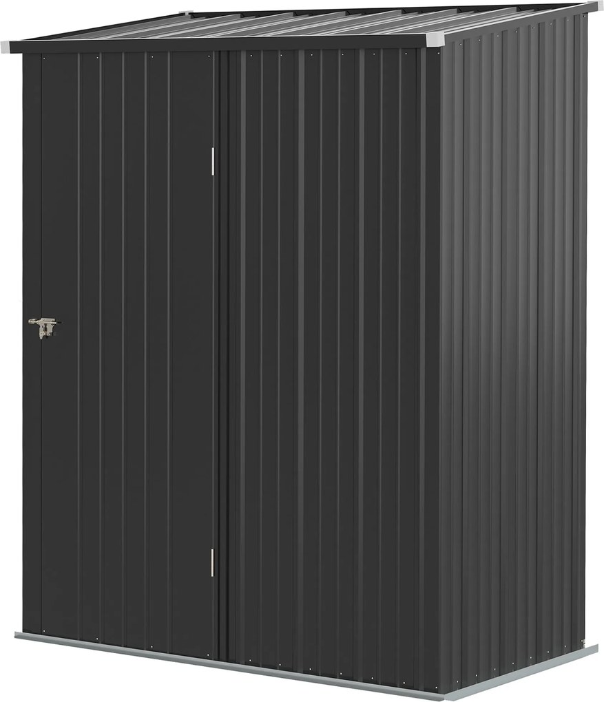 Outsunny Zárható Kerti Sátor 1,34 m² - Fém Kerti Szerelő Szekrény, Rácsos Tető, Horganyzott Acél, Fekete, 161,5 x 94,5 x 196 cm | Aosom