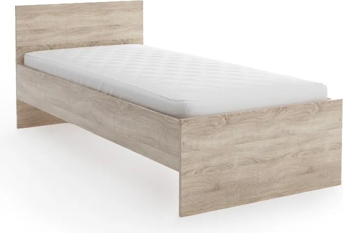 Ágy ELISA 90 x 200 cm, sonoma tölgy Ágyrács: Lamellás ágyrács, Matrac: Sommera 18 cm matrac