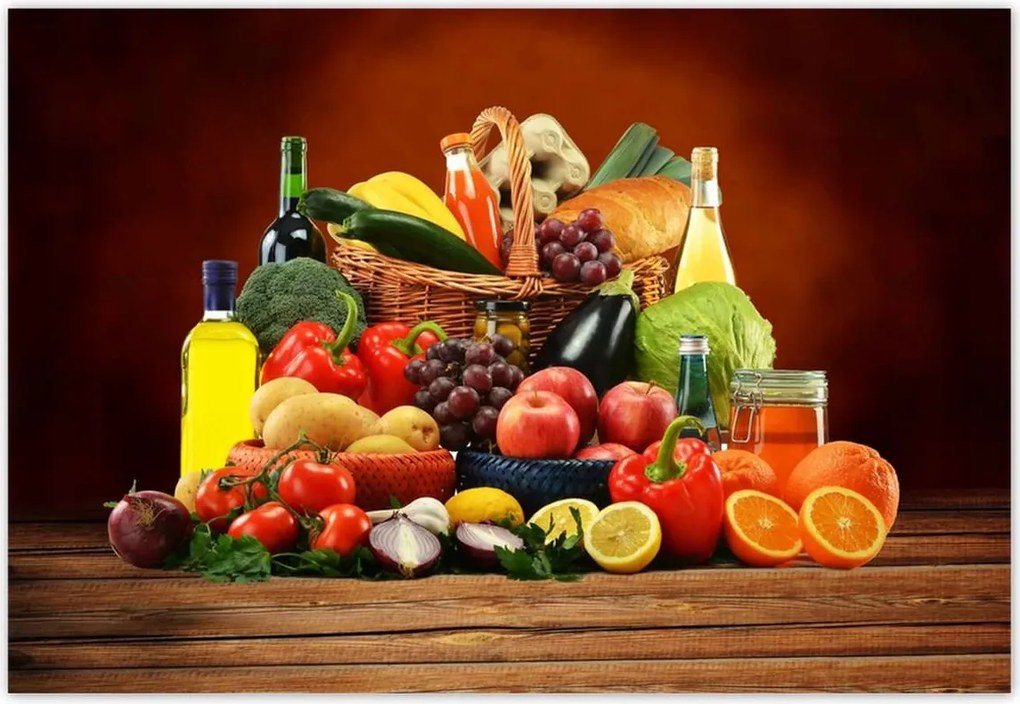 Fotótapéták 152x104 Gyümölcsök Zöldségek a konyhában