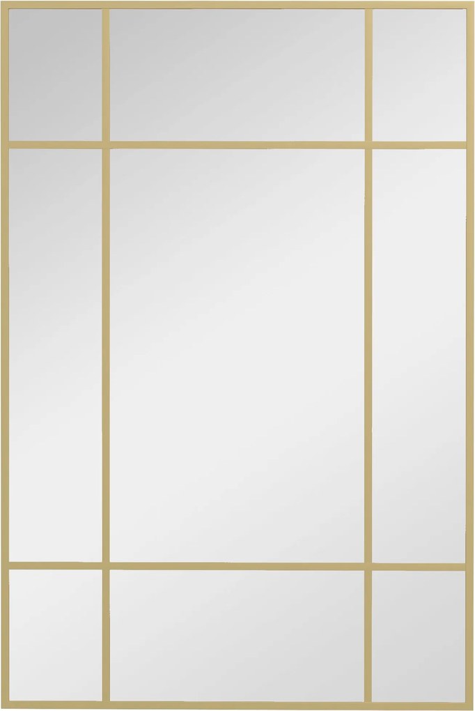 HOMCOM 90x60 cm-es Téglalap Tükör Fém Kerettel - Dekoratív Tükör Nappaliba, Hálószobába, Előszoba Arany | Aosom