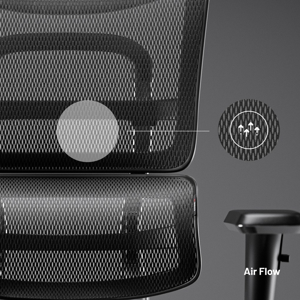 Ergonomikus irodai szék lábtartóval Normal Size, fekete-szürke: Diablo V-Master