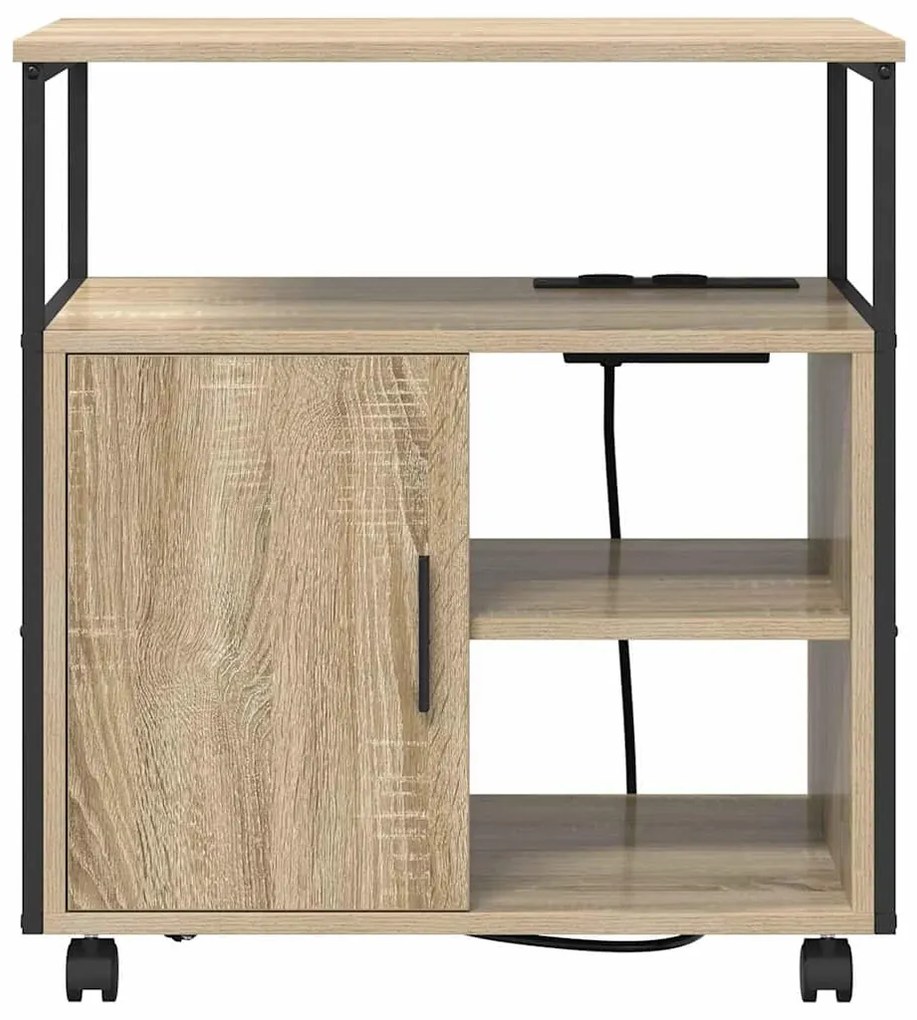 Irodai szekrény kerékkel sonoma tölgy 61 x 46 x 67 cm Faanyag