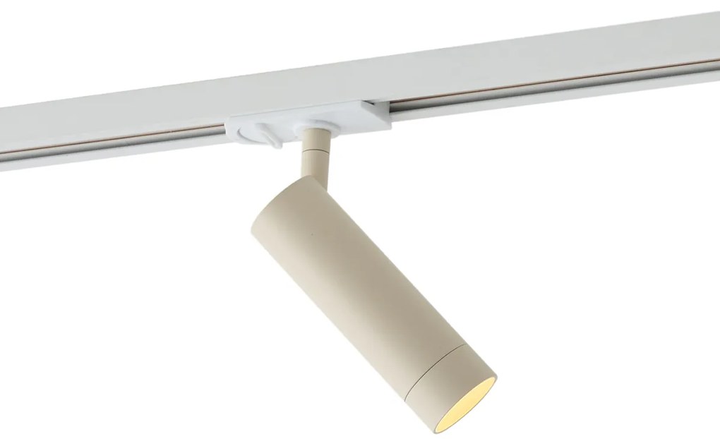 Modern bézs spotlámpa fehér adapterrel 1 fázisú sínrendszerhez GU10 35mm - Iconic Jeana Luxe
