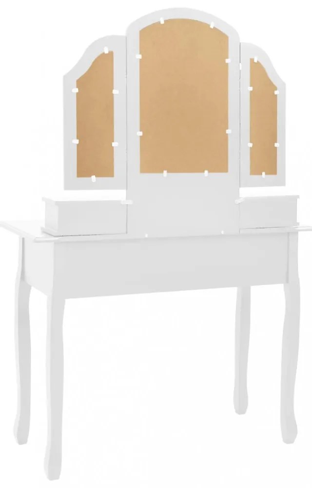 fehér császárfa fésülködőasztal-szett ülőkével 100x40x146 cm