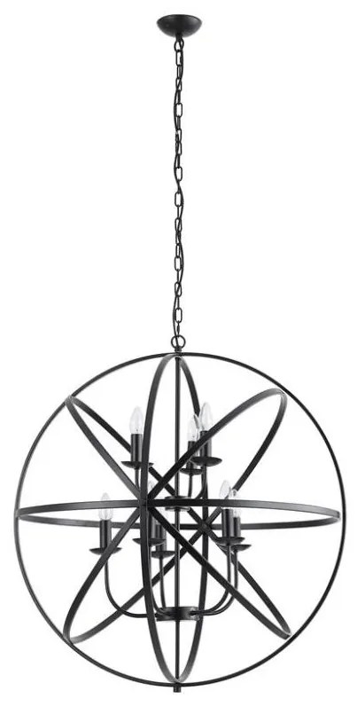 Searchlight 2478-8BK - Láncos csillár ORBIT 8xE14/60W/230V fekete