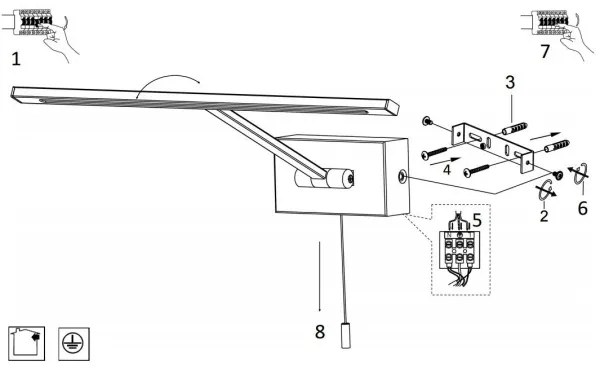 Searchlight 5586CC - LED Képmegvilágító LED/7,7W/230V króm