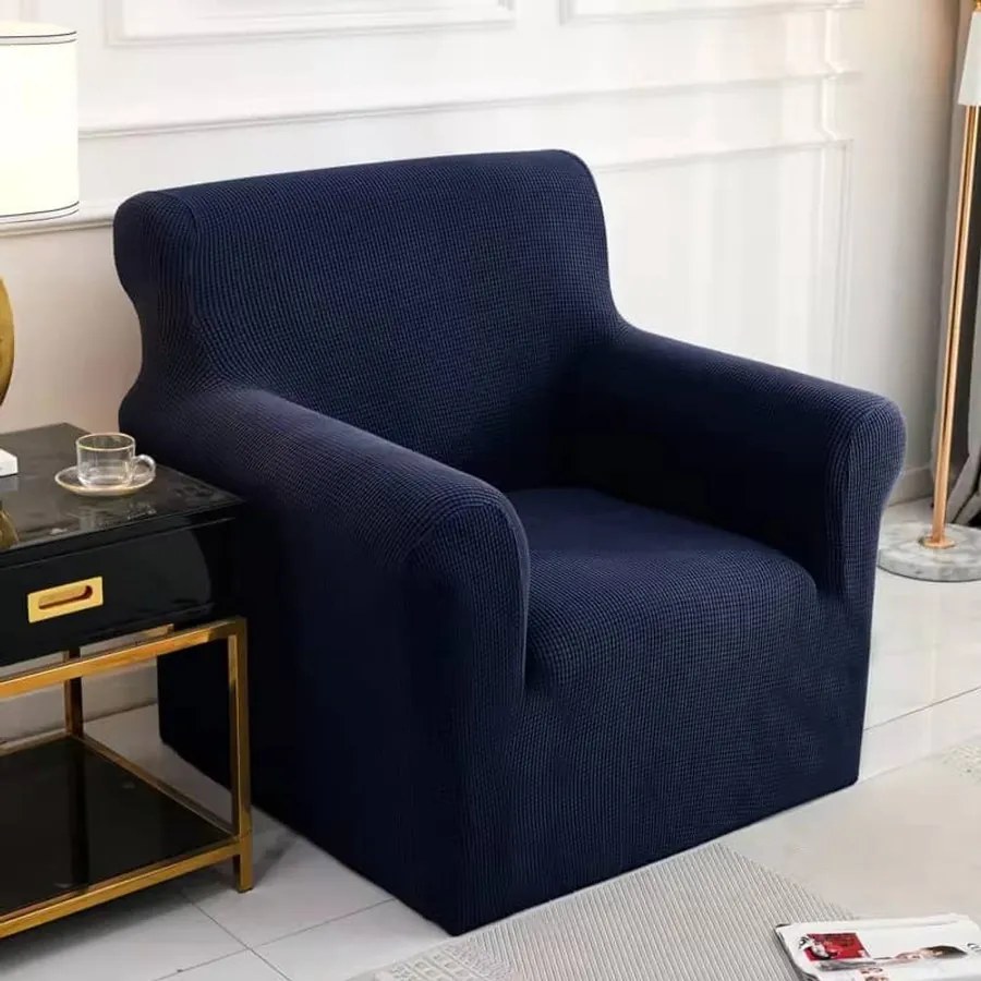 Klasszikus FotelHuzat (enyhén vízlep., sötétkék)