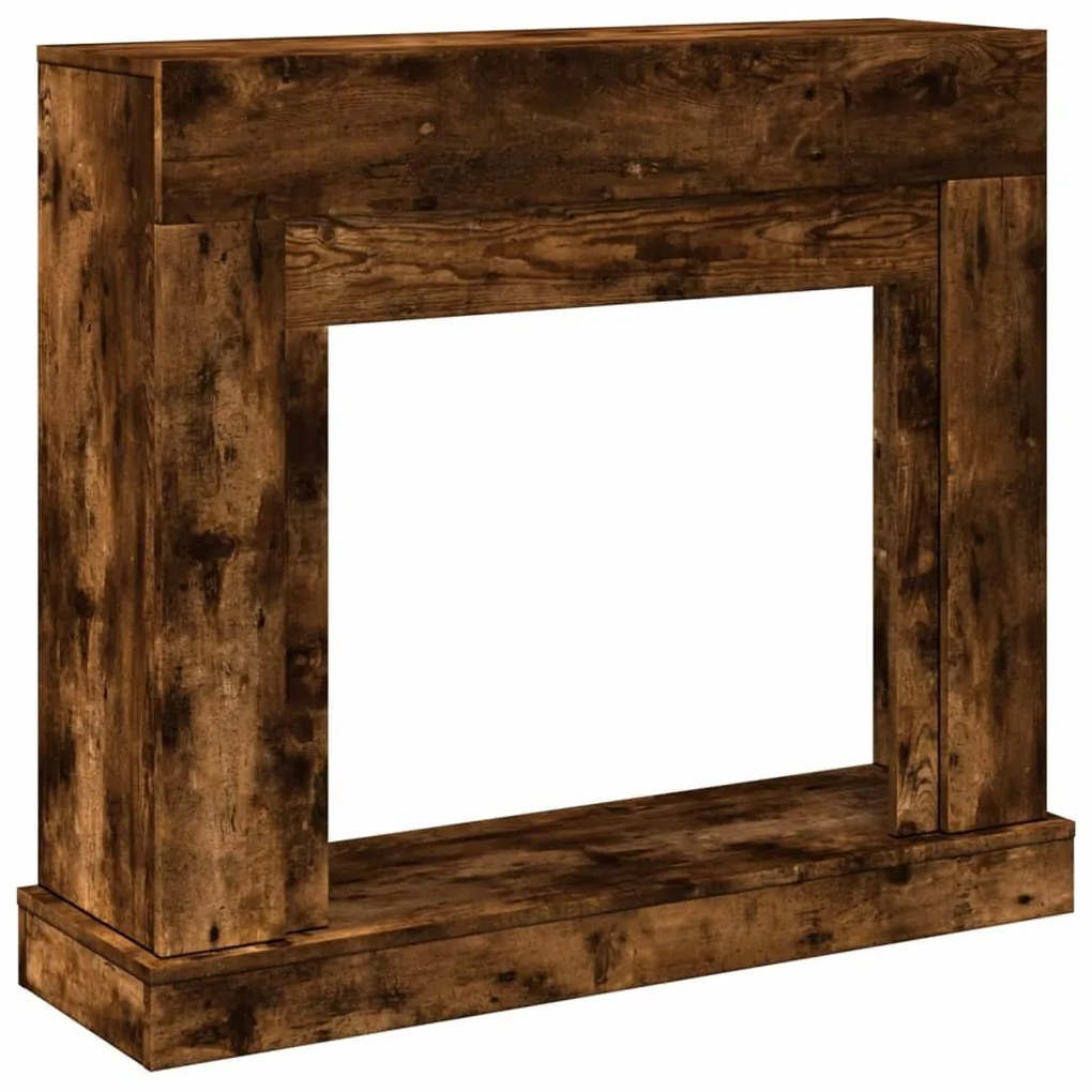 füstös tölgy színű szerelt fa kandallóburkolat 100x30x87,5 cm