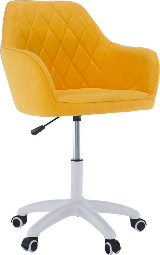 Irodai szék, szövet sárga/fehér, SANTY