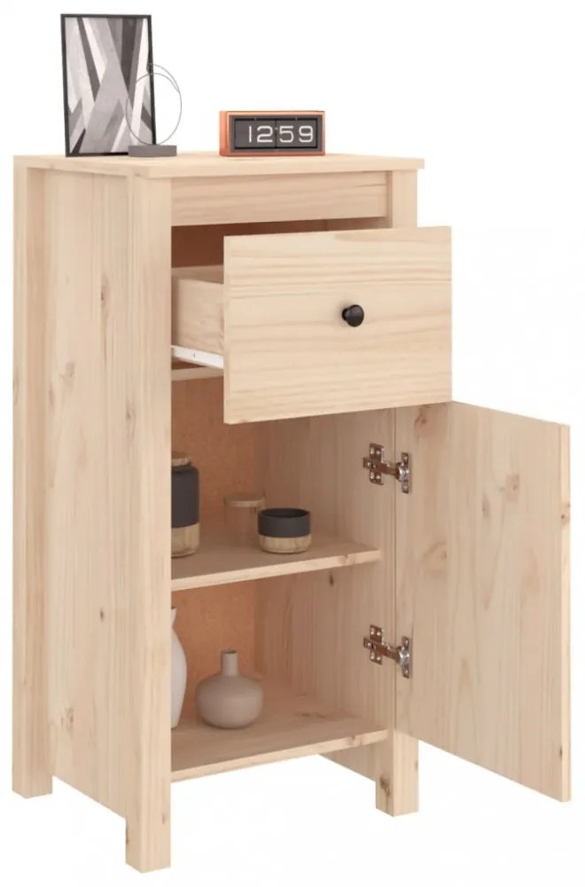 vidaXL 2 db tömör fenyőfa tálalószekrény 40 x 35 x 80 cm