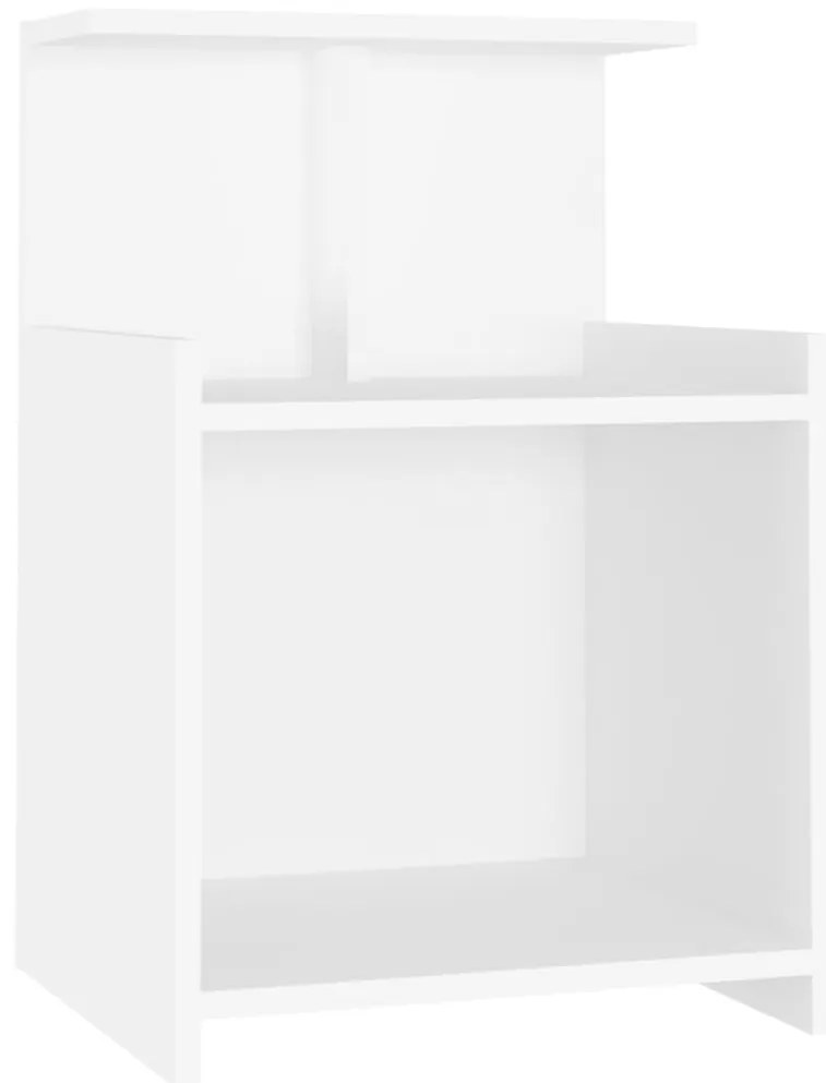 2 db fehér szerelt fa éjjeliszekrény 40 x 35 x 60 cm