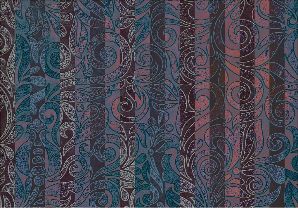 Tapéta Lila-Türkiz Nyugalom Elegancia Dísz 368x254 vinil +ragasztó